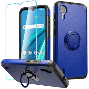 Cricket Debut S2 Tough Slim Hybrid Case (with Built-in Magnetic Plate and Tempered Glass) - Blue