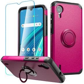 Cricket Debut S2 Tough Slim Hybrid Case (with Built-in Magnetic Plate and Tempered Glass) - Pink