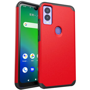 Cricket Magic 5G Tough Slim Hybrid Case (with Built-in Magnetic Plate) - Red
