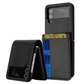 Samsung Galaxy ZFlip4 Card Slot Wallet Case - Black