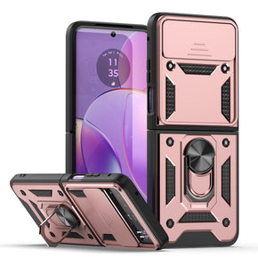 Motorola Moto RAZR (2023) ELITE Hybrid Case (with Camera Push Cover and Magnetic Ring Stand) - Rose Gold