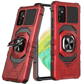 Samsung Galaxy A34 5G Robotic Hybrid Case (with Magnetic Ring Stand) - Red