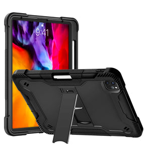 Apple iPad Pro 12.9 (2021) / iPad Pro 12.9 (2020) Tough Hybrid Kickstand Case - Black