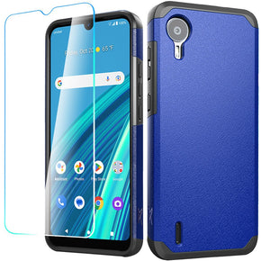 Cricket Debut S2 Tough Strong Hybrid Case (with Tempered Glass) - Blue