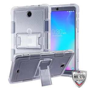Alcatel JOY TAB / 3T 8.0 TUFF Lucid Hybrid Protector Cover with Kickstand - Transparent Clear
