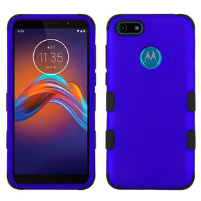 Motorola Moto E6 Play TUFF Hybrid Protector Cover - Titanium Blue / Black