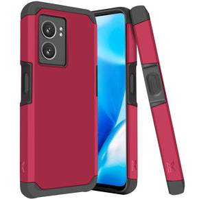 OnePlus Nord N300 5G Tough Slim Hybrid Case (with Built-in Magnetic Plate) - Dark Pink