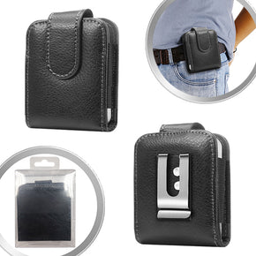 Samsung Galaxy Z Flip4 / Z Flip3 5G Leather Pouch - Black
