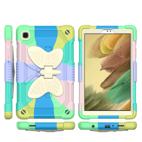 Samsung Galaxy Tab A7 Lite 8.7 (T220) Tough Hybrid Case (w/ Butterfly Kickstand) - Rainbow