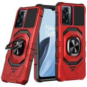 OnePlus Nord N300 5G Robotic Hybrid Case (with Magnetic Ring Stand) - Red