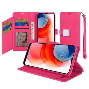 Nokia C200 Trifold Wallet Case with Lanyard - Hot Pink