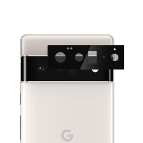 Google Pixel 6 Camera Lens Colored Edge Tempered Glass Screen Protector (2.5D) - Black