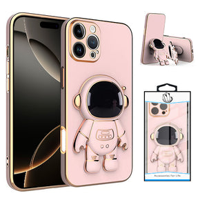 Apple iPhone 16 Pro Max (6.9) Astronaut Stand Hybrid Case (w/ Kickstand) - Pink