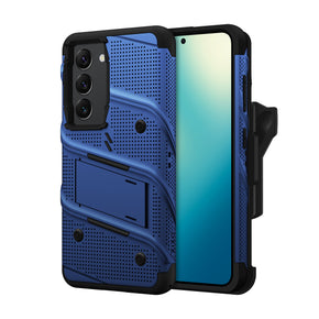 Samsung Galaxy S24 Bolt Series Combo Case (with Kickstand, Holster, and Tempered Glass) - Blue / Black