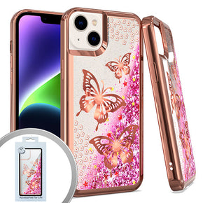 Apple iPhone 15 Plus (6.7) Chrome Glitter Motion Design Case - Butterfly