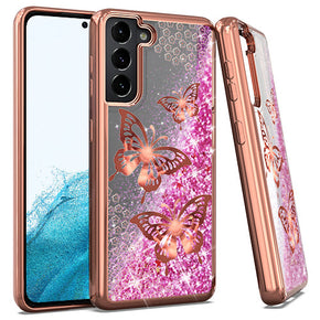 Samsung Galaxy S23 Plus Chrome Glitter Motion Design Case - Butterfly