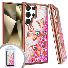 Samsung Galaxy S24 Ultra Chrome Glitter Motion Design Case - Butterfly