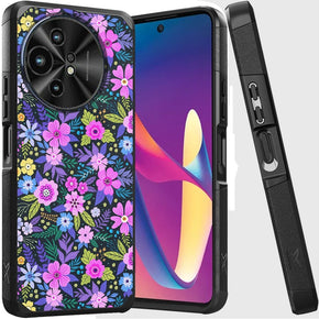 TCL 50 XE Tough Slim Hybrid Case (with Built-in Magnetic Plate) - Mystical Floral Bloom