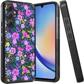 Samsung Galaxy A35 5G Tough Slim Hybrid Case (with Built-in Magnetic Plate) - Mystical Floral Boom