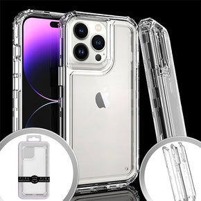 Apple iPhone 15 Pro (6.1) 3-in-1 Layered Heavy Duty Transparent Hybrid Case - Clear