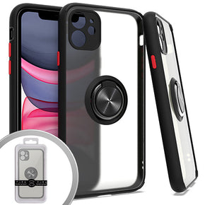 Apple iPhone XR Magnetic Ringstand 3 Transparent Smoke Case - Black