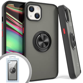 Apple iPhone 15 Plus (6.7) Magnetic Ringstand 3 Transparent Smoke Case - Black