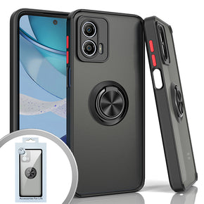 Motorola Moto G 5G (2023) Magnetic Ringstand 3 Transparent Smoke Case - Black