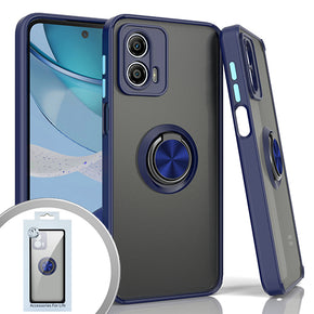 Motorola Moto G 5G (2023) Magnetic Ringstand 3 Transparent Smoke Case - Blue