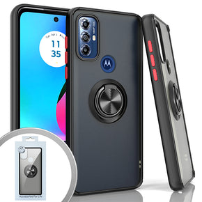 Motorola Moto G Play (2023) Magnetic Ringstand 3 Transparent Smoke Case - Black