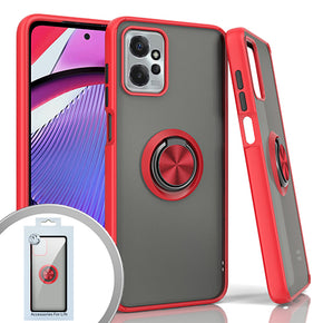 Motorola Moto G Power 5G (2023) Magnetic Ringstand 3 Transparent Smoke Case - Red
