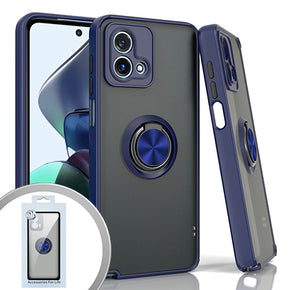 Motorola Moto G Stylus 5G (2023) Magnetic Ringstand 3 Transparent Smoke Case - Blue