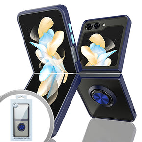 Samsung Galaxy Z Flip5 Magnetic Ringstand 3 Transparent Smoke Case - Blue