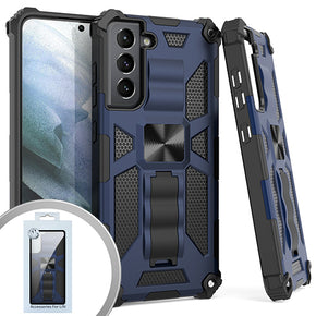 Samsung Galaxy S21 FE Tactical Stand Magnetic Hybrid Case - Blue