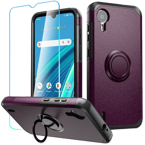 Cricket Debut S2 Tough Slim Hybrid Case (with Built-in Magnetic Plate and Tempered Glass) - Purple