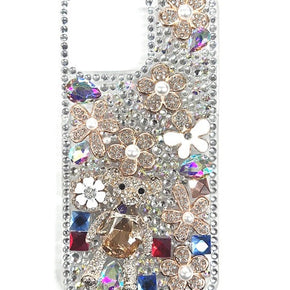 Apple iPhone 16 Pro Max (6.9) Full Diamond Ornaments Case - Colorful Candy Bear