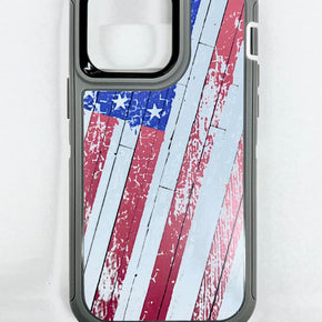 Apple iPhone 16 Pro Max (6.9) Heavy Duty Holster Combo Case - Flag / Grey