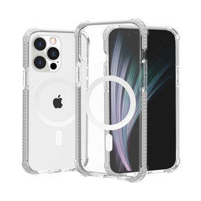 Apple iPhone 15 (6.1) MagSafe Compatible Tough Acrylic Transparent Hybrid Case - White