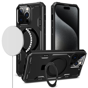 Apple iPhone 12 / 12 Pro (6.1) Magsafe Simplistic Tough Hybrid Case - Black