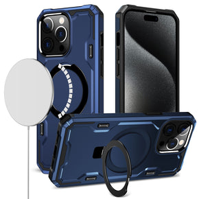 Apple iPhone 15 Pro (6.1) Magsafe Simplistic Tough Hybrid Case - Blue