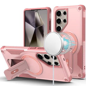 Samsung Galaxy S25 Ultra Sturdy Bracket Kickstand Magnetic Hybrid - Pink