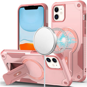 Apple iPhone 11 (6.1) Sturdy Bracket Kickstand Magnetic Hybrid - Pink