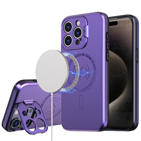 Apple iPhone 15 (6.1) Magsafe Camera Cover Matte Hybrid Case - Purple