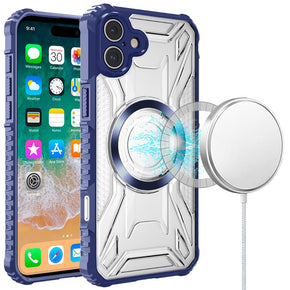 Apple iPhone 16 Plus (6.7) Magsafe Transparent Rugged Hybrid Case - Blue