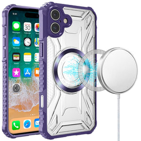 Apple iPhone 16 Plus (6.7) Magsafe Transparent Rugged Hybrid Case - Purple