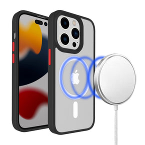 Apple iPhone SE (2022)(2020)/8/7 Magsafe Core Colorful Button Hybrid Case - Black