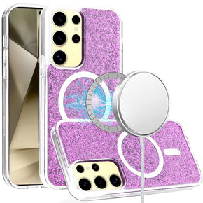 Samsung Galaxy S24 Ultra Magsafe Epoxy Glitter Case - Pink