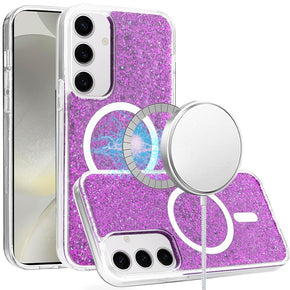 Samsung Galaxy S25 Magsafe Epoxy Glitter Case - Pink