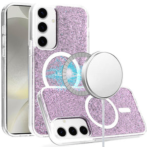 Samsung Galaxy S25 Magsafe Epoxy Glitter Case - Purple