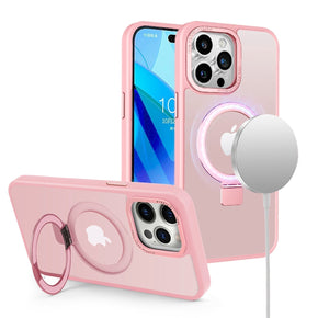 Apple iPhone 15 Plus (6.1) Magsafe Metal Ring Hybrid Case - Pink