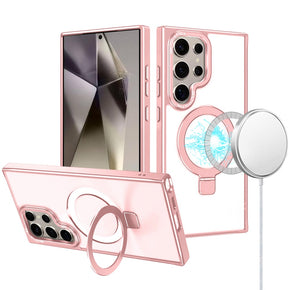 Samsung Galaxy S25 Ultra Magsafe Metal Ring Frosted Hybrid Case - Pink